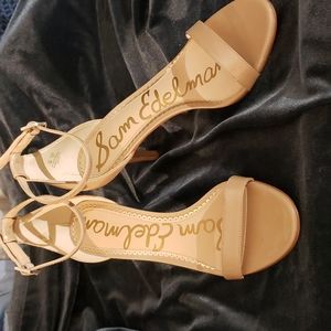 Tan Ankle Strap Heeled Sandals